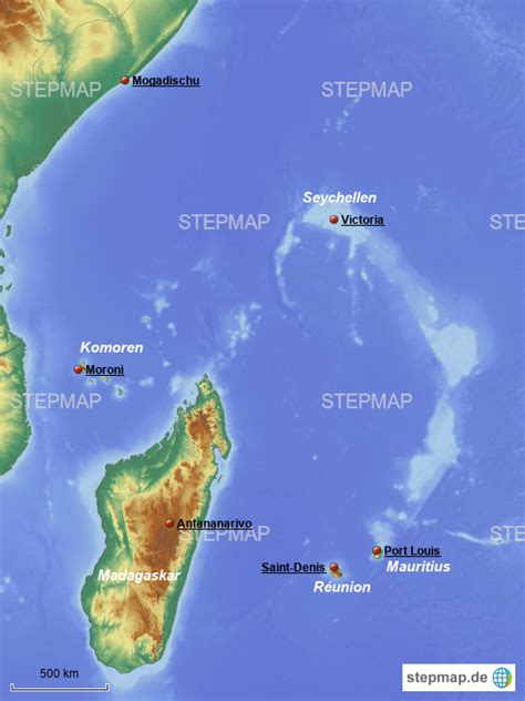 Stepmap Mauritius Seychellen Reunion Landkarte F R Afrika