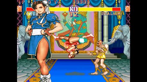 Street Fighter Chun Li Vs Dhalsim Chun Li Wins Just Using Spinning