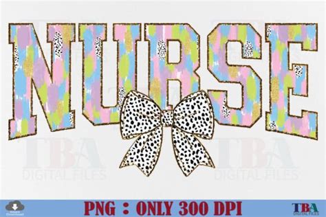 Nurse Easter Coquette Bow Brushstroke Graphic By TBA Digital Files