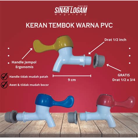 Jual KRAN AIR PVC 1 2 INCH KERAN TAMAN PLASTIK KRAN TEMBOK JEMPOL PVC 1