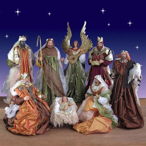 Life Size Nativity 9 Piece Set in resin and fabric