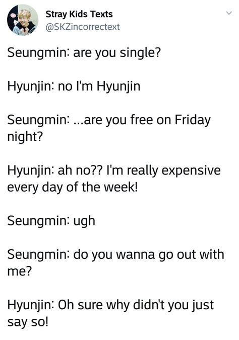 Ahahaha😂😂😂 Hyunjin answered the questions logically | Kpop quotes ...