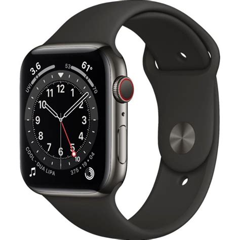 Apple Watch 6 44mm GPS Space Gray Aluminum Case w. Black Sport Band ...