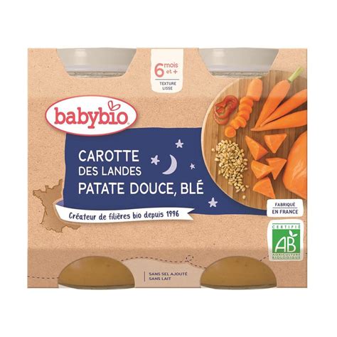 Babybio Carottes Des Landes Patate Douce Et Bl Bio Pot B B D S Mois