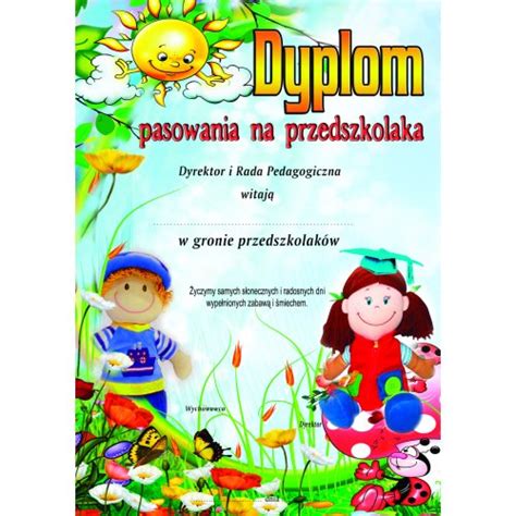 Dyplom Pasowania Na Przedszkolaka B408 Veda Szkola Pl