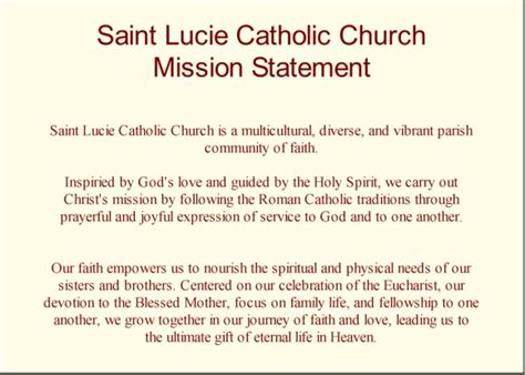 Our Mission Statement | Saint Lucie Catholic Church | Port St. Lucie, FL