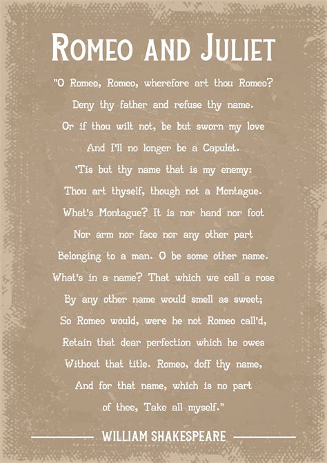 William Shakespeare Romeo And Juliet Quote Art Print Etsy UK Romeo