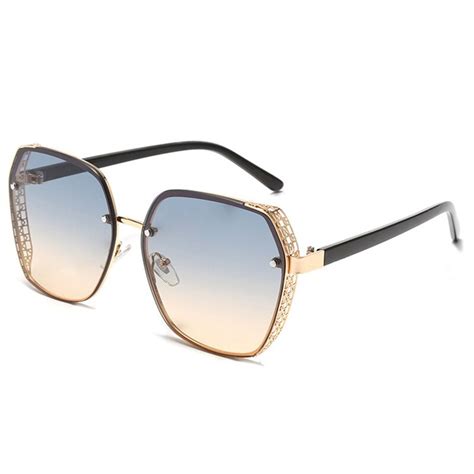 Oval Sunglasses Men Women Luxury Trend Brand Designer Metal Alloy Frame