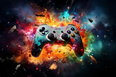 Premium Photo Console Cosmos Canvas Gaming Background Photo