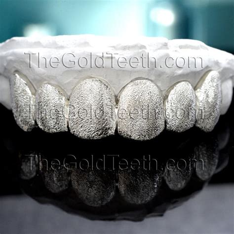 Silver Grillz Sterling Silver Teeth Real Diamond Dust Silver Grill