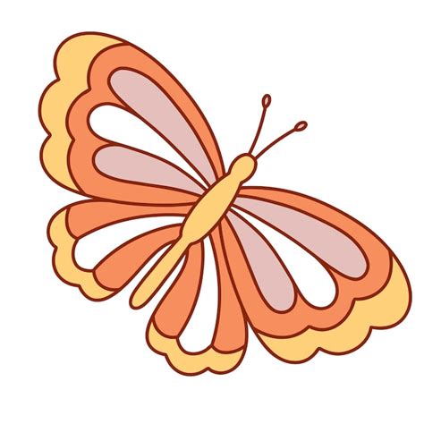 Premium Vector Retro Groovy Butterfly Vector Illustration