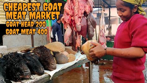 Worlds Cheapest Goat Meat Market In India Meat Cutting Skills Fresh