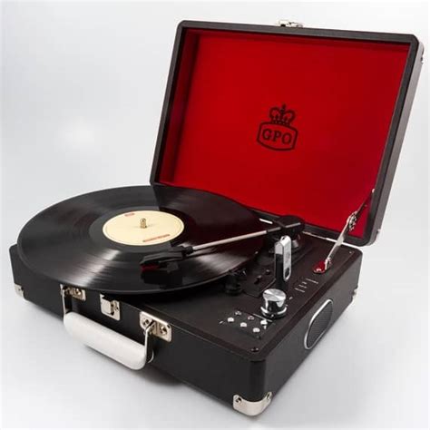 GPO Attaché Suitcase Record Player USB Turntable in Black