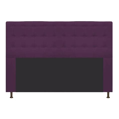 Cabeceira Estofada Dama Cm Casal Boton Suede Roxo Doce Sonho