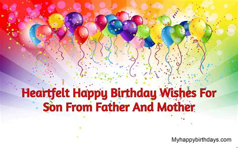 Heartfelt Birthday Wishes For Son From Father Mother