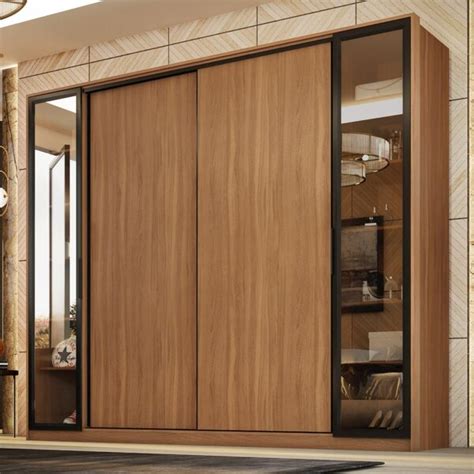 Guarda roupa Casal Reflecta Portas Gavetas Laredo Amêndola Touch nude Prime Tx Leroy