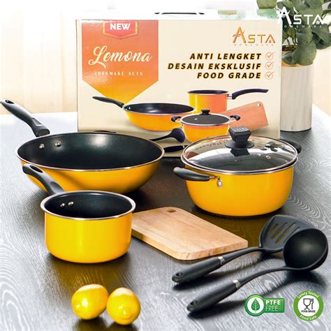 Asta Panci Set Teflon 7 Pcs Lemona Cookware Asta Homeware