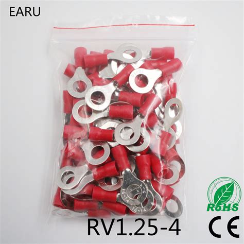 RV1 25 4 Red Ring Insulated Wire Connector Electrical Crimp Terminal