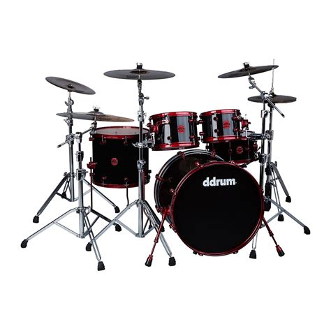 Ddrum Reflex Series Black Wrap Finish Alder Complete Drum Kit