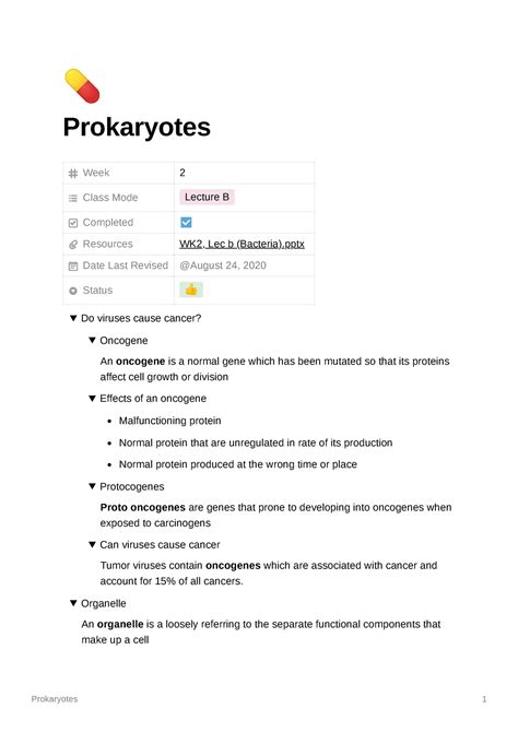 Prokaryotes Lecture Notes Prokaryotes Week Class Mode Lecture B