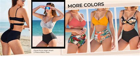 Amazon Suuksess Women Wrap Bikini Set Push Up High Waisted Piece Swimsuits L Wine Red