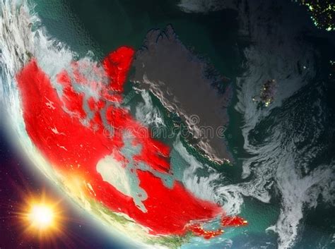Sunset Above Canada On Earth Stock Illustration Illustration Of