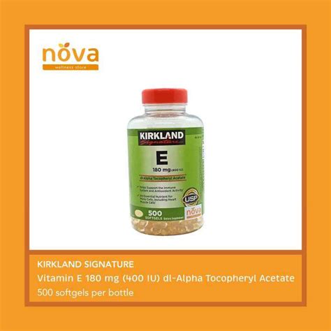 Kirkland Signature Vitamin E 180 Mg 400 IU Dl Alpha Tocopheryl