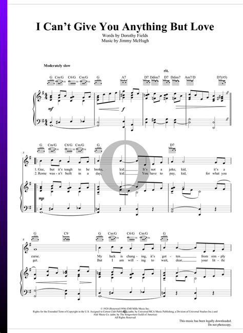 I Cant Give You Anything But Love Jimmy Mchugh Piano Sheet Music Oktav