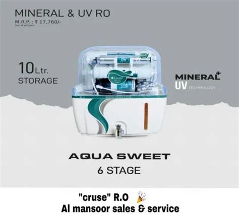 Mineral Uv Ro White Aqua Sweet 6stage Cruze R O Total Capacity 10