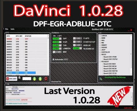 Davinci Unlimited Activate Dpf Egr Flaps Adblue Off Off