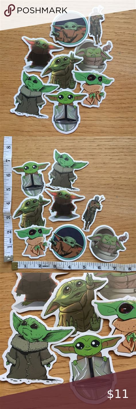 Baby Yoda Decal Stickers Set Of 8 Yoda Decals Sticker Set Pink Brand