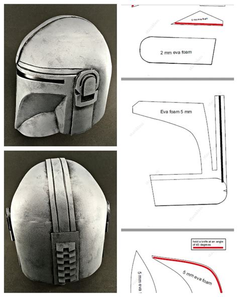 Mandalorian Inspired Pdf Helmet Template For Eva Foam Cosplay Etsy Canada