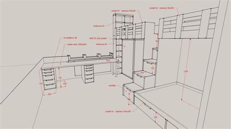 návrh interiéru dětského pokoje Vršovice portfolio architekt a