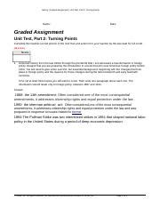 Docx History Graded Assignment Unit Test Part Turning