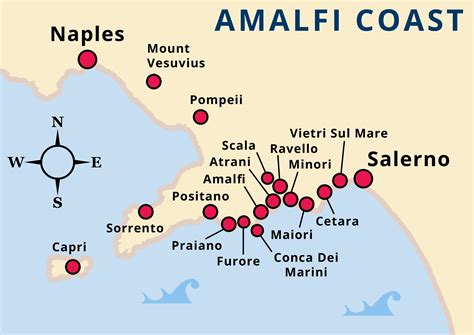 Amalfi Coast Map + Best Towns to Visit (Printable Illustrations