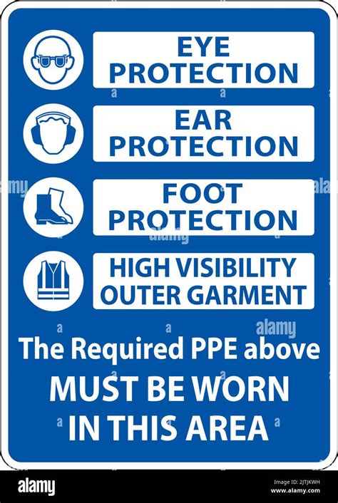 Ppe Must Be Worn In This Area Sign Stock Vector Image And Art Alamy