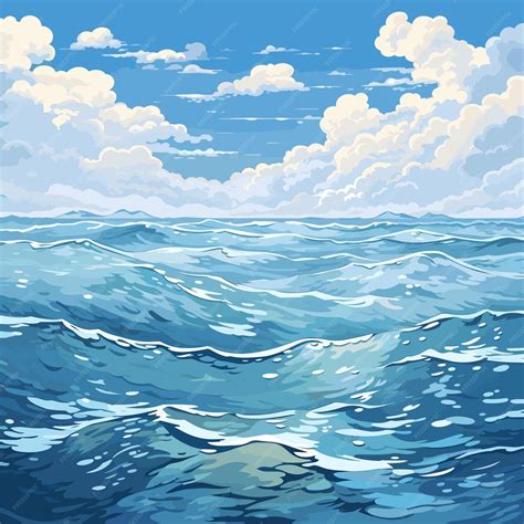 Premium Vector Calm Sea Or Ocean Surface With Small Waves And Blue