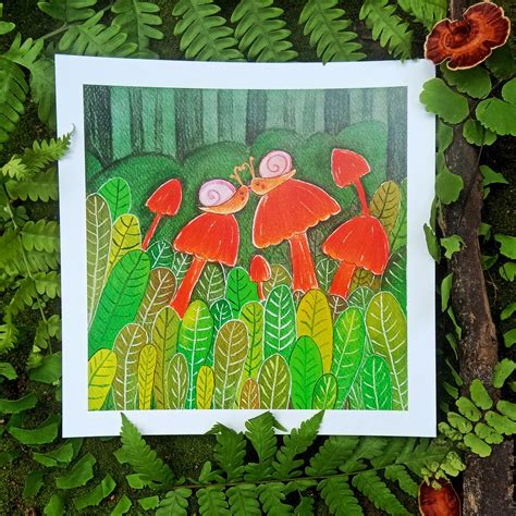 Snails In Love Watercolor Snails Artprint Rsnails