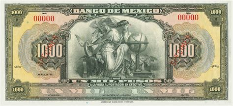 Pesos Mexico Banco De Mexico Specimen U S A Reply Etsy