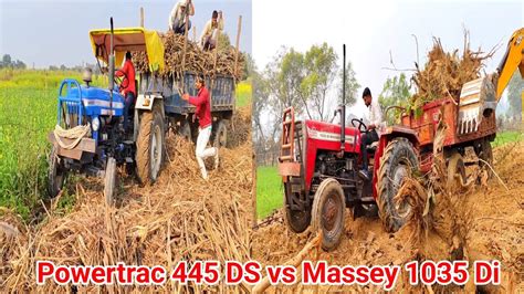 Powertrac Ds Vs Massey Di Full Loding Trolley Massey