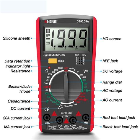 Newly Digital True Rms Professional Multimeter Ac Dc Current Tester Hfe