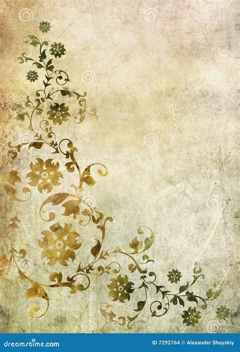 Old Paper With Floral Pattern Stock Illustration Illustration Of