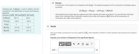 Solved Acetylene Gas C H G Is Used In Welding Use The Chegg