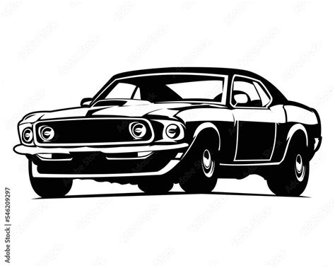 old american muscle car isolated vector illustration showing from the ...