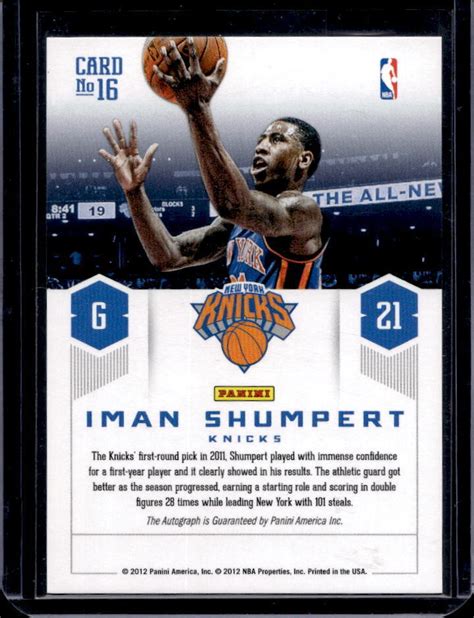 Prestige Iman Shumpert Prestigious Picks Rookie Auto Rc