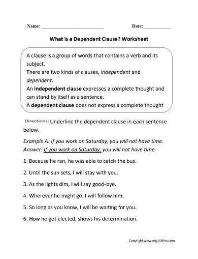 Dependent Clause - 6+ Examples, PDF