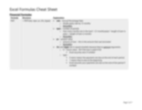 Solution Excel Cheat Sheet Formulas Studypool