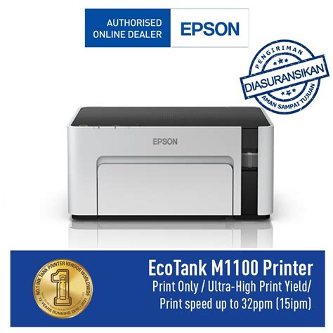 Jual Printer Epson EcoTank Monochrome M1100 Ink Tank Shopee Indonesia