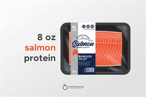 8 oz Salmon Protein & Nutrition by Type of Fillet