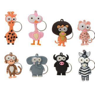 Porte clés animaux jungle H de 5 à 7 cm x12 Mondo Déco